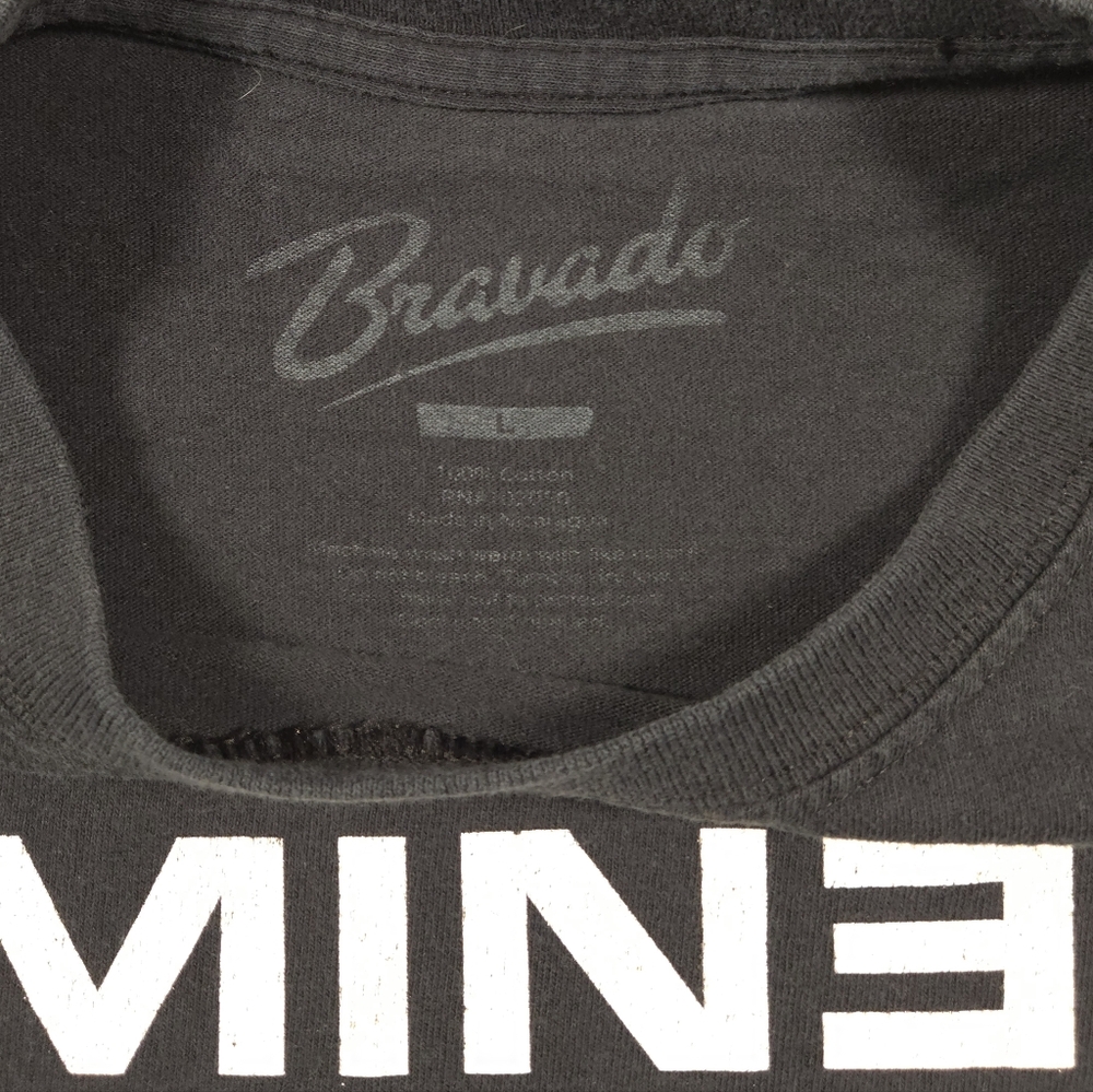 Eminem Slim Shady Mugshot Tee Bravado 2011 Y2K Style Rap T-Shirt Faded Black L - Picture 4 of 7